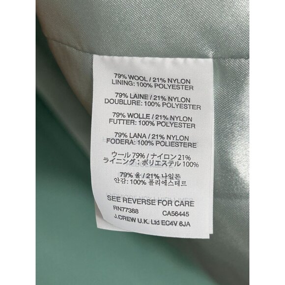 J.Crew Stadium Cloth by Nello Gori Cocoon Coat in Soft Mint - Sz 6P - New - Picture 7 of 13
